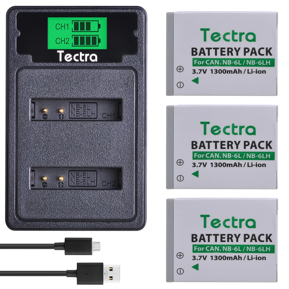 Аккумулятор для камеры 3 упаковки 1300 мА/ч зарядное устройство Canon PowerShot S90 SD770 D10 HS