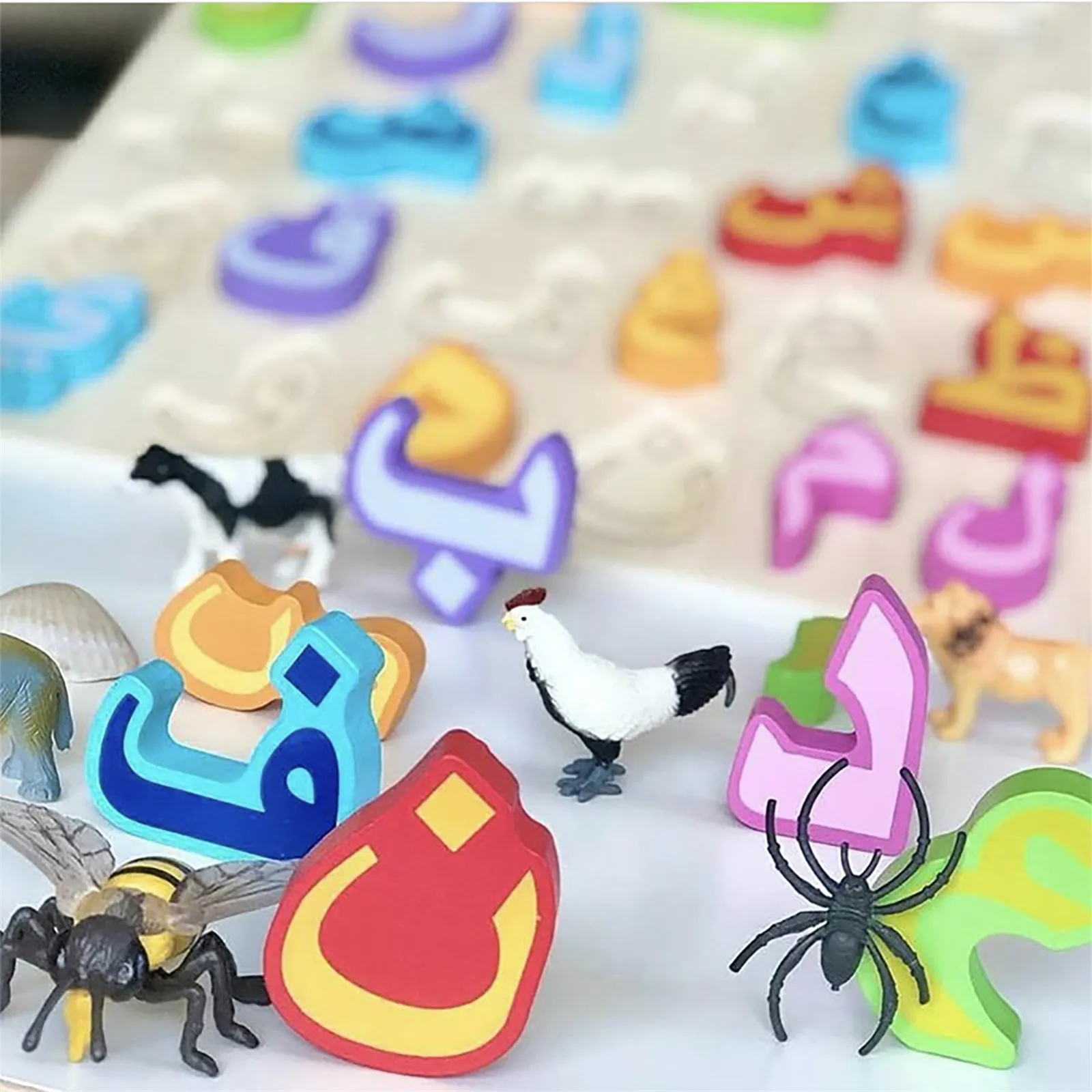 

2021 New Arrival Kids Wooden Arabic Alphabet Number Jig-saw Puzzles Board Early Educational Toy for baby#40