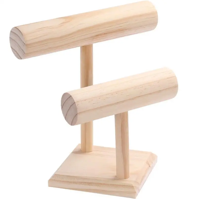 Портативная жесткая деревянная подставка для браслетов и цепочек T-Bar