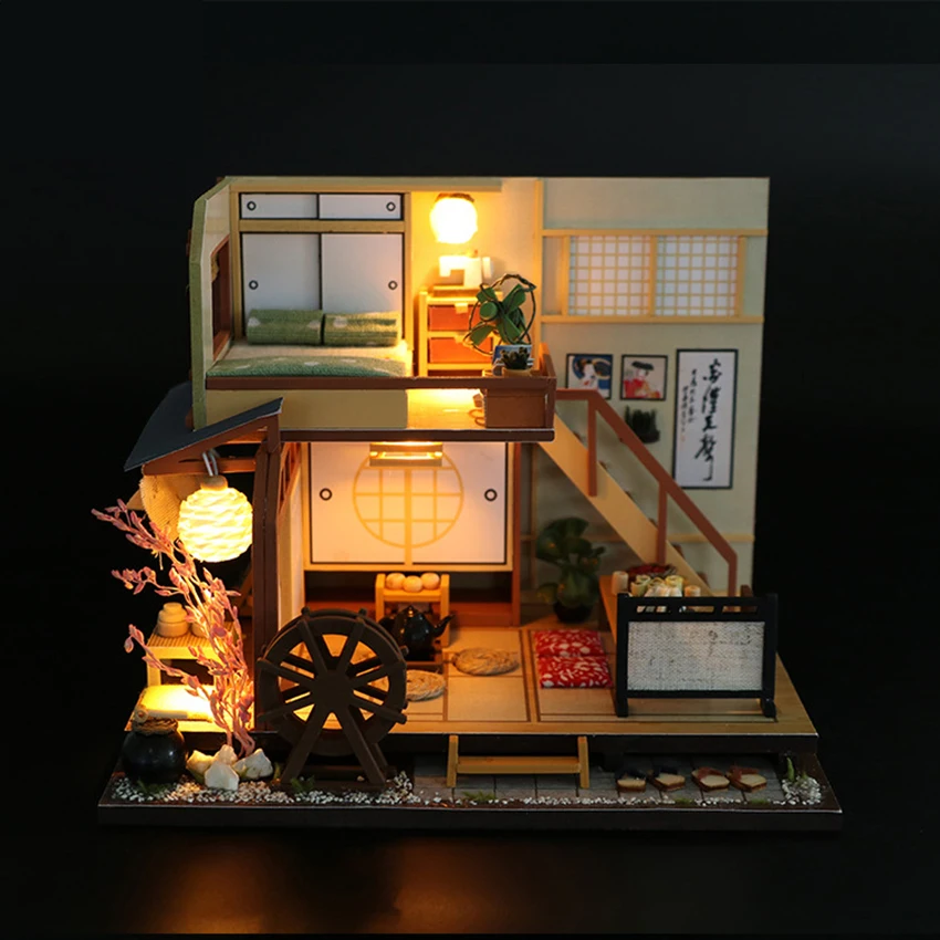 

DIY Dollhouse With Miniature Furniture Kits Wooden 3D House Model Accessories Japanese Style Building Toys Roombox Crafts Gift