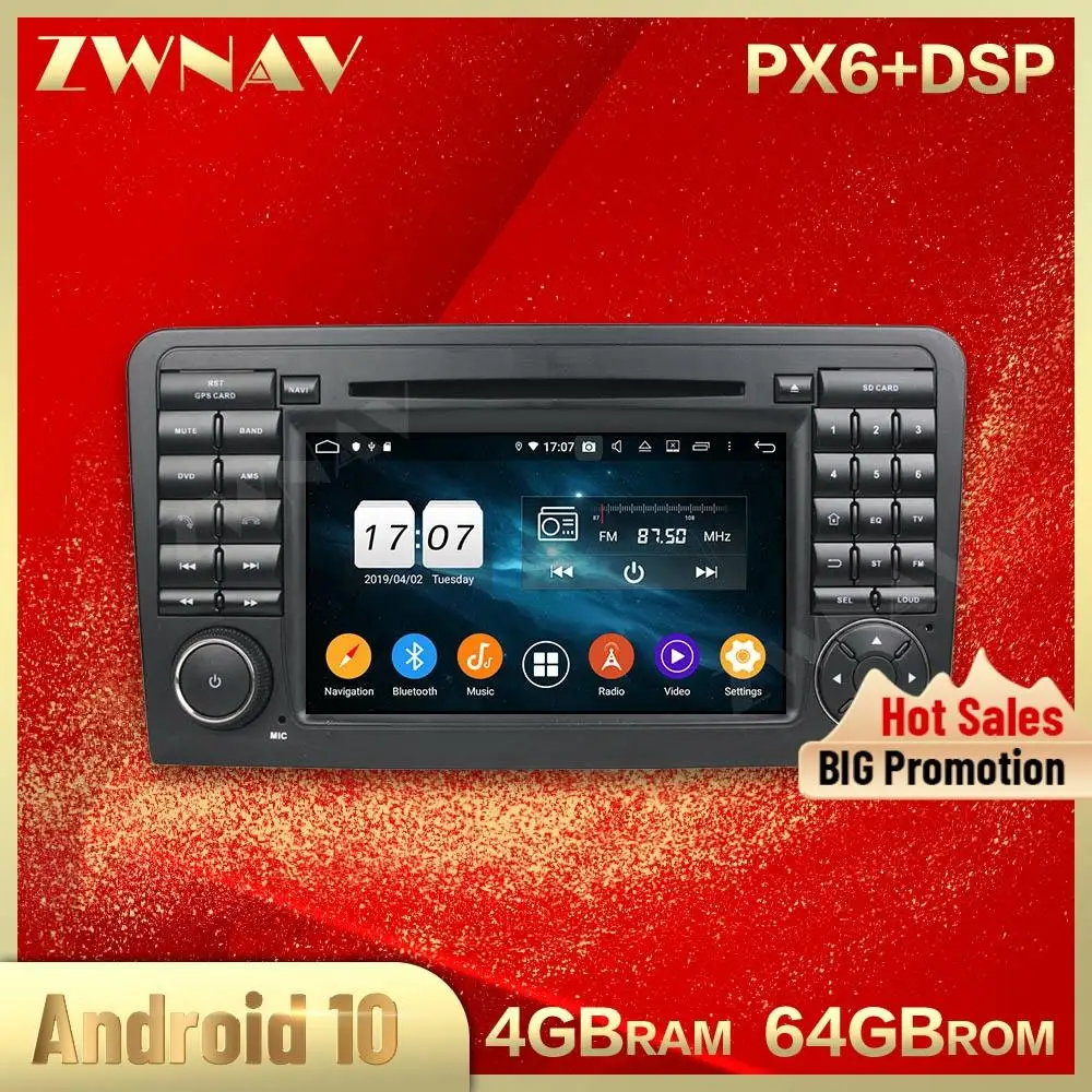 2 din Android 10 0 экран Автомобильный мультимедийный плеер для Benz ML класса W164
