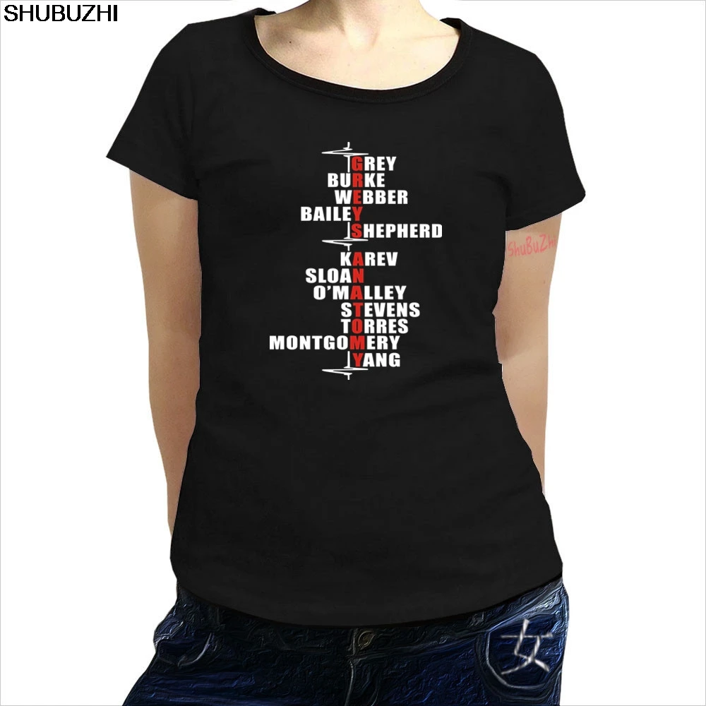 

new arrived summer hot sale women t shirt Grey Anatomy Vertical S - Burke Webber Bailey Shepherd Popular Tagless T-Shirt sbz1216