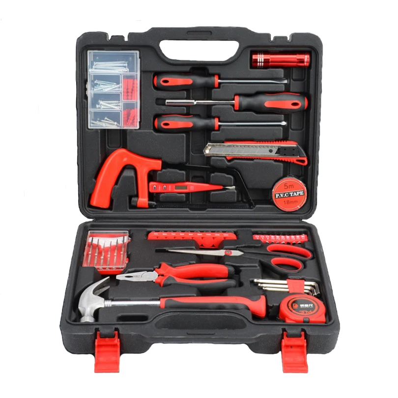 

95 штук превосходный набор инструментов, ручные инструменты, клещи для проволоки, отвертки, молоток-коготь, рама пилы, лезвие, ножницы,