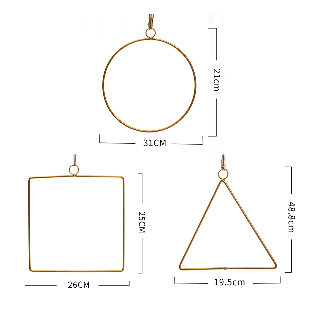 Ins геометрический железный каркас настенные Подвески DIY искусственная гирлянда