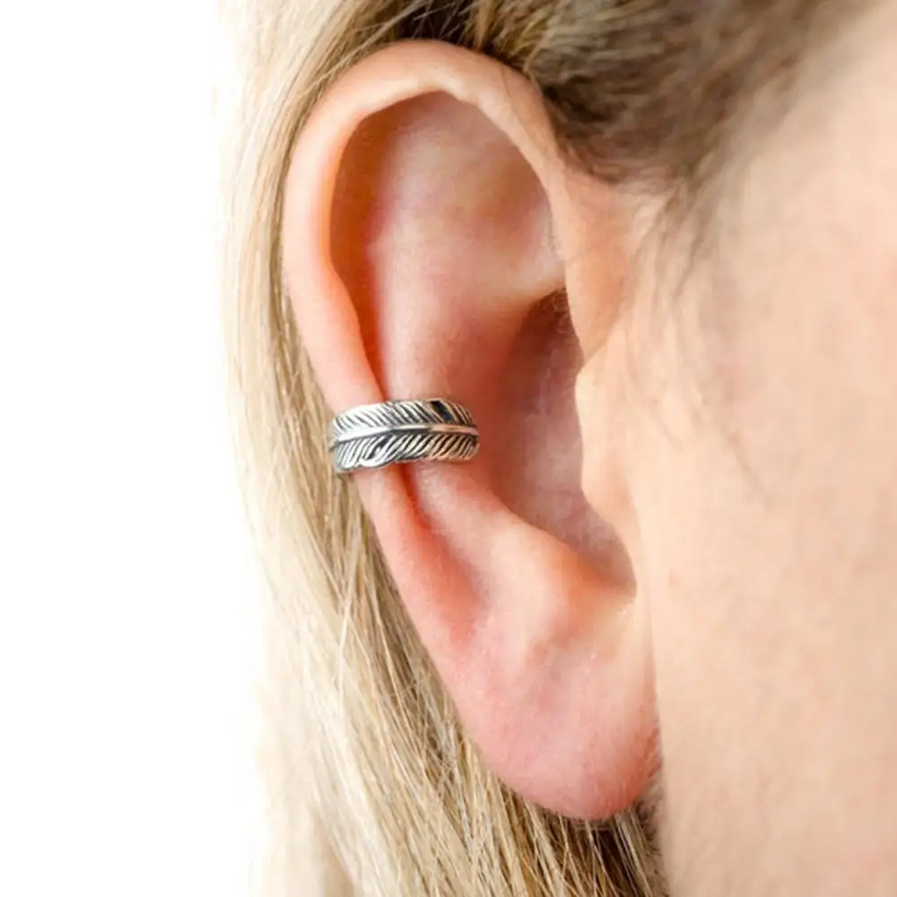 1 шт. серьги каффы с перьями|Серьги-клипсы| |