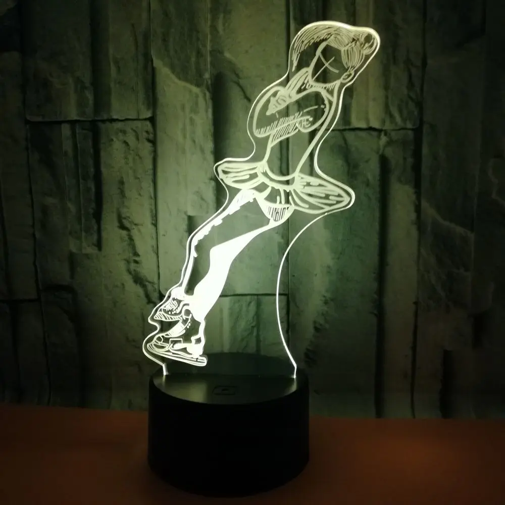 

Фигурки героев катания на коньках для женщин, 3D светодиодные RGB носветильник светильники, 7 цветов, настосветильник светильники, 2887, для дете...