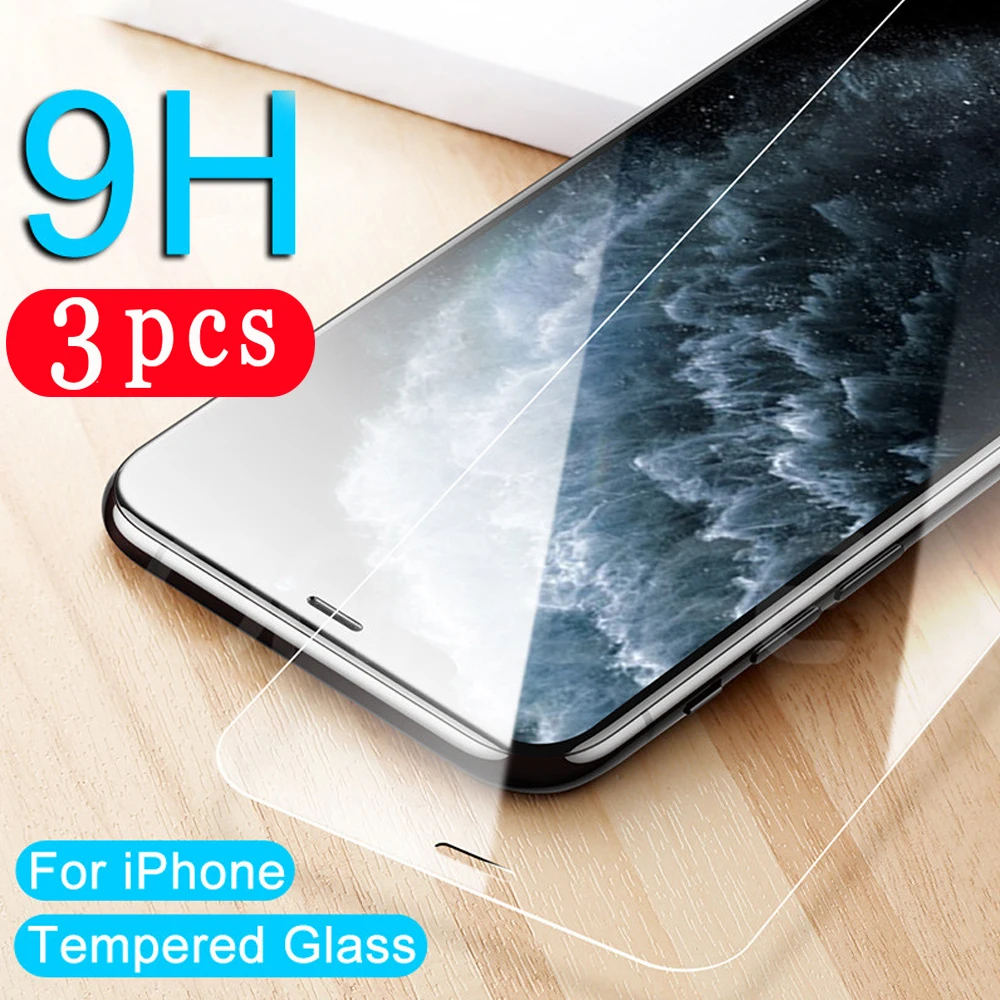 Защитная пленка 3 шт. для iphone 11 pro X XR XS MAX 8 7 6 6S plus SE 2020 закаленное стекло защита