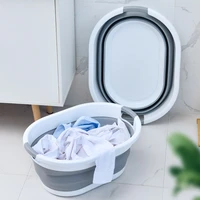 folding plastic bucket home bathroom products large laundry basket clothes storage bucket camping outdoor travel portable bucket