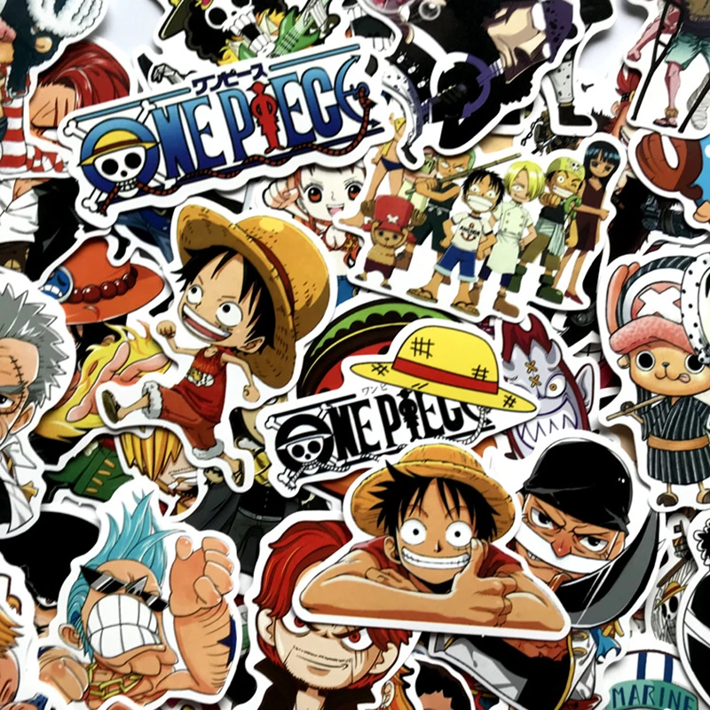 

Classic ONE PIECE Cartoon DIY Stickers for Skateboard Fridge Phone Guitar Motorcycle Luggage Waterproof Cool Joke Stickers 50PCS