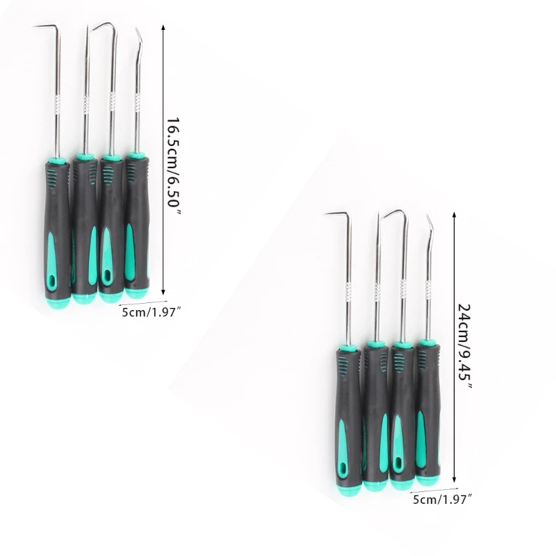 

Mini Pick and Hook Set 4x O-Ring Seal and Clip Remover Steel 165mm/240mm Gasket Puller Remover Scribe Probe