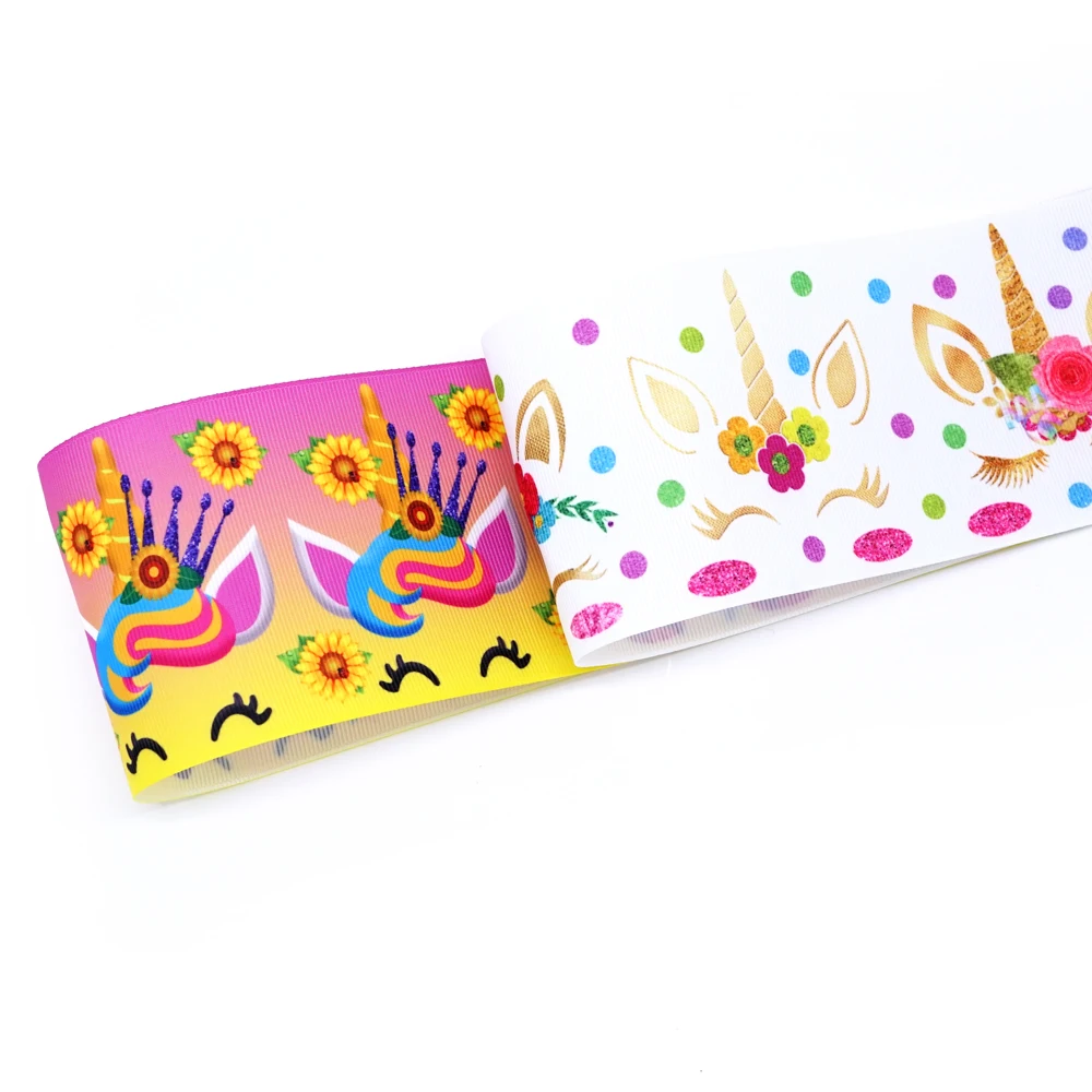 Бесплатная доставка 50 ярдов на размер лента с принтом единорога корсажная 32420 |