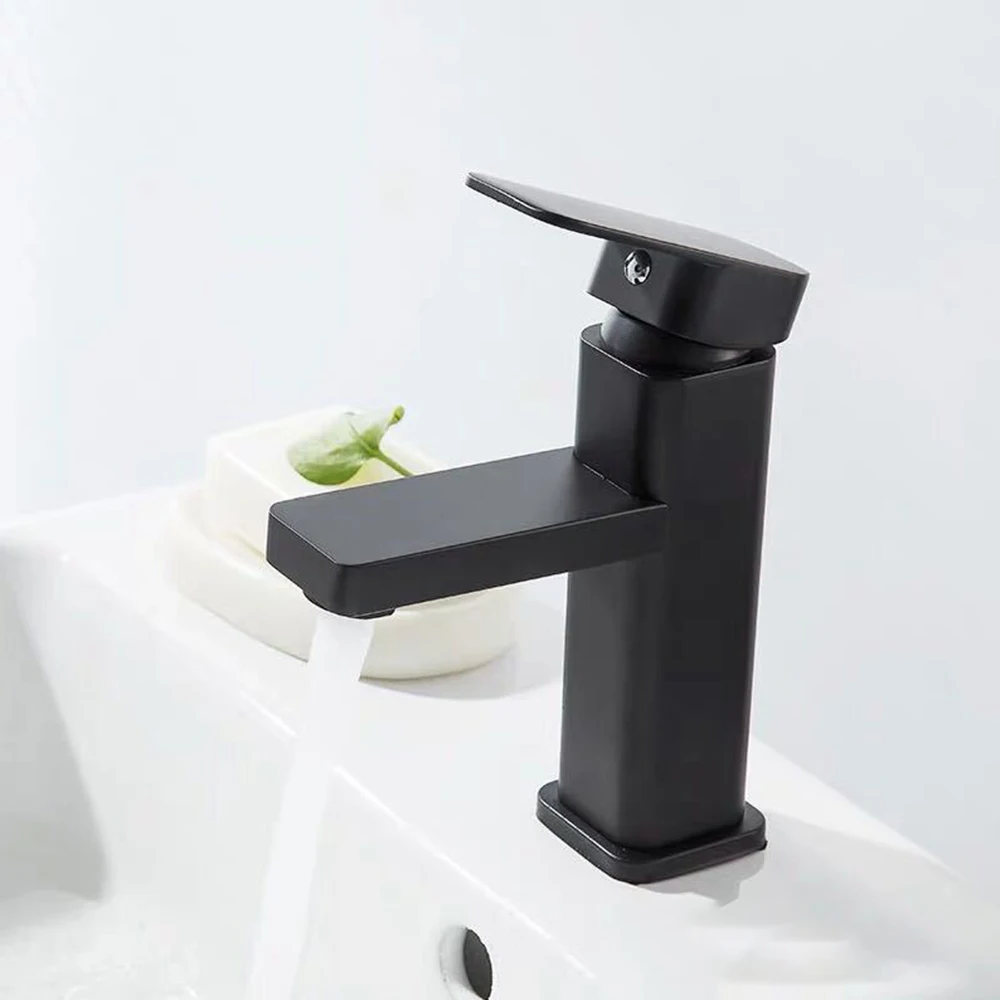 

Square Paint Sink Faucet Set Washbasin Faucet Bathroom Basin Faucets Hot Cold Mixer Tap Single Hole Kitchen Items