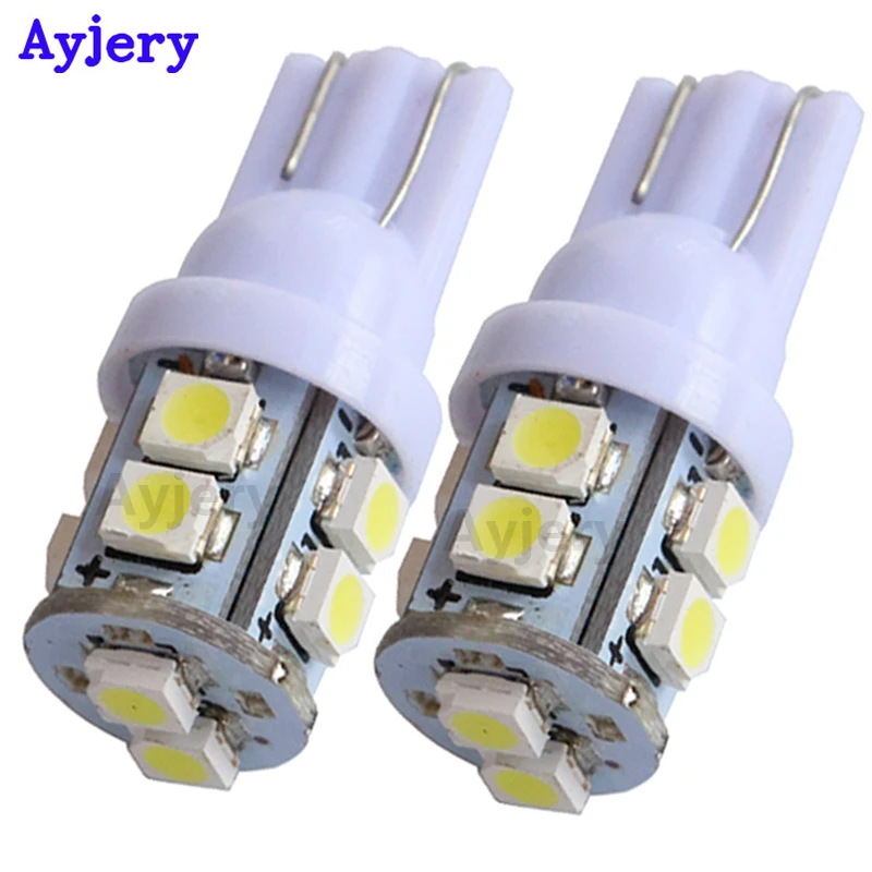 

AYJERY 100 PCS T10 3528 1210 10 LEDs 194 168 Auto Led lights 10 SMD W5W 12V DC Super White Clearance Door Signal Car Lights