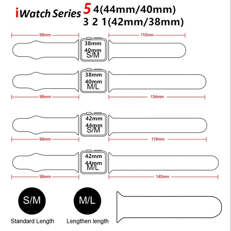

Silicone Strap For Apple Watch band 44mm 40mm 38mm 42 mm Rubber belt wristband Sport bracelet iWatch serie 3 se 4 5 6