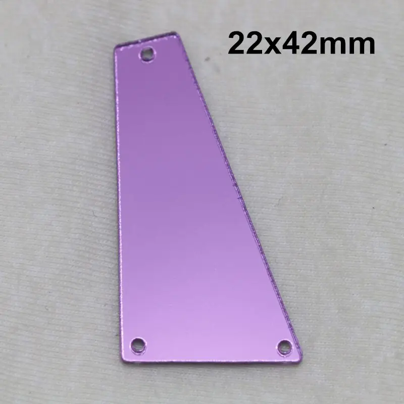 A01-22x42 Фиолетовое акриловое зеркало пришивные стразы DIY Flatback зеркальные акриловые пришивные стразы с отверстиями для шитья - Цвет: A01-22x42