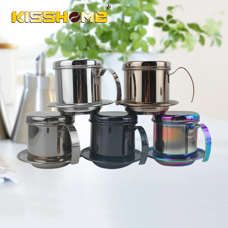 Многоцветная портативная капельница для кофе из нержавеющей стали вьетнамский