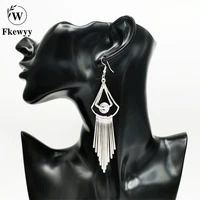 fkewyy fashion earrings for women designer jewelry geometry fashion accessories triangle gold plated jewelry tassel earrings