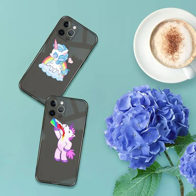 

Cute cartoon animal unicorn Phone Case Transparent for iPhone 7 8 11 12 se 2020 mini pro X XS XR MAX Plus