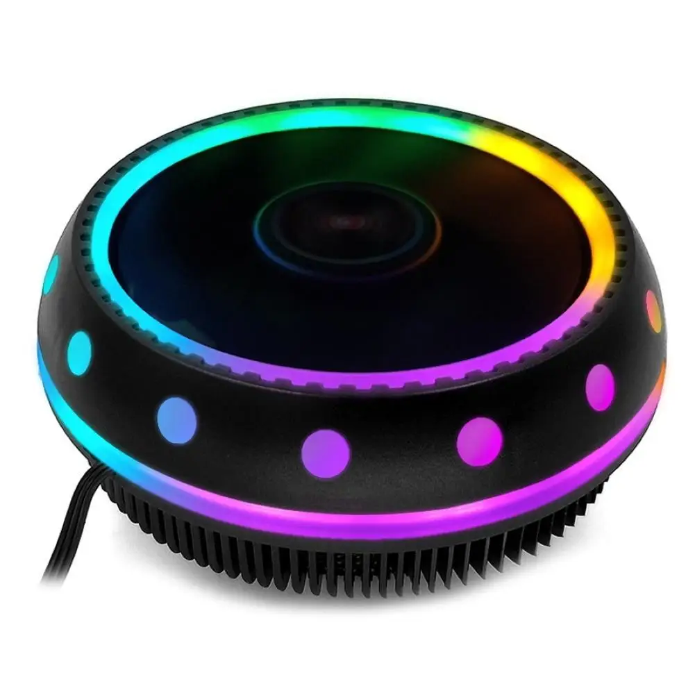 

UFO-type Radiator PC Computer Case LED Fan RGB Rainbow Mute Heatsink Cooling Cooler Silent Fan Light-emitting CPU Radiators