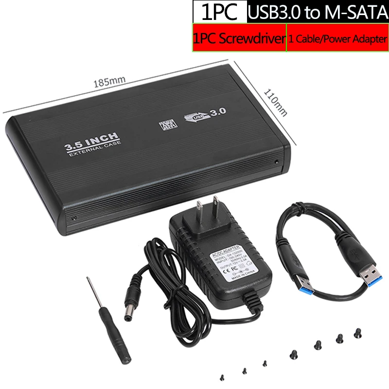 3.5inch USB3.0 USB2.0 USB 3,0 на SATA порт чехол для SSD, HDD 3,5 дюймов 5 Гбит/с алюминиевый корпус для жесткого диска, скорость передачи данных до 5 Гбит/с - Color: 3.5inch USB3.0