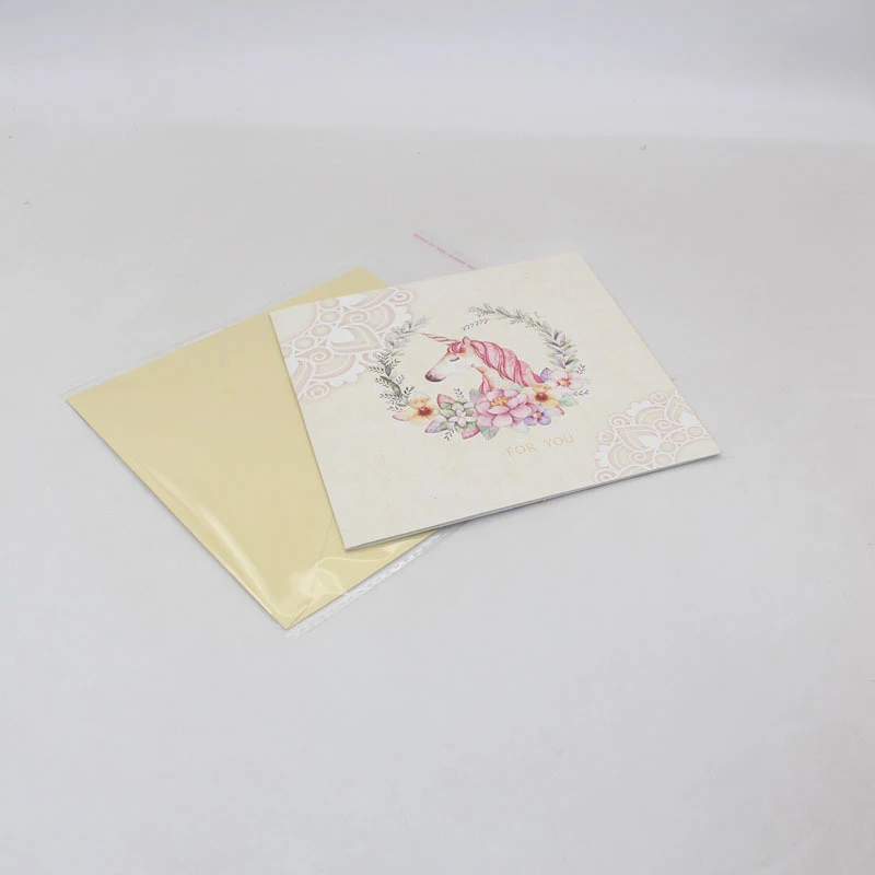 Бумажные Пригласительные открытки ручной работы с 3D изображением единорога