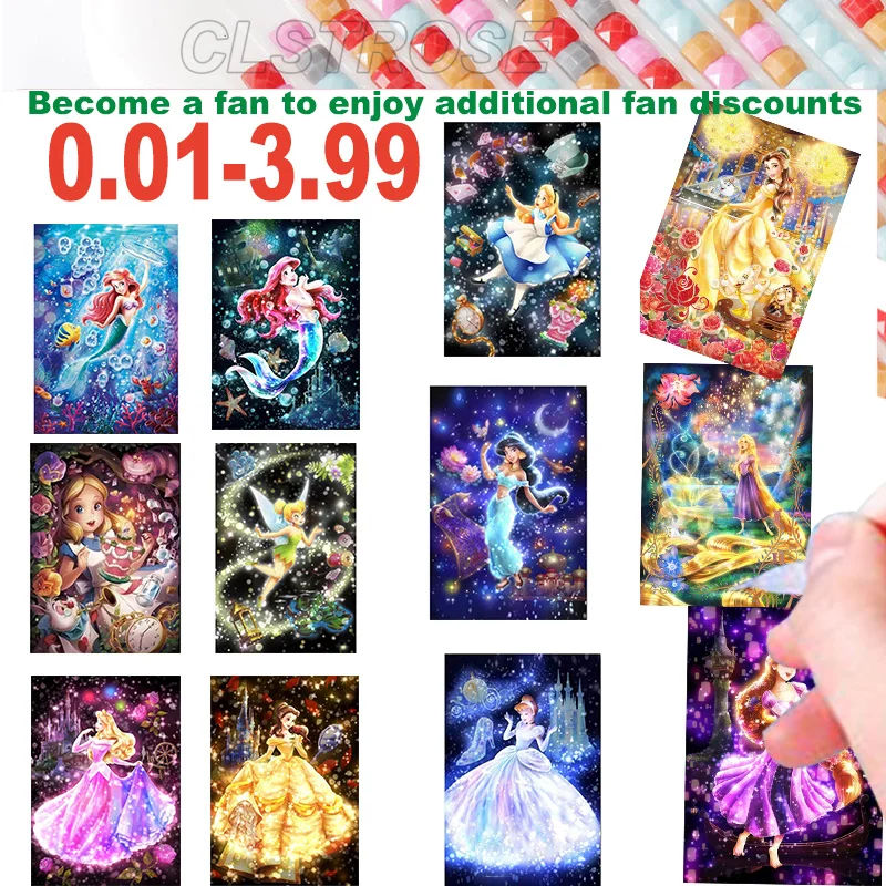 

Anime Diamond Painting 5D Diy Fairy Tale Princess Cartoon Art Square Round Mosaic Set Cross Stitch Embroidery Home Decoration