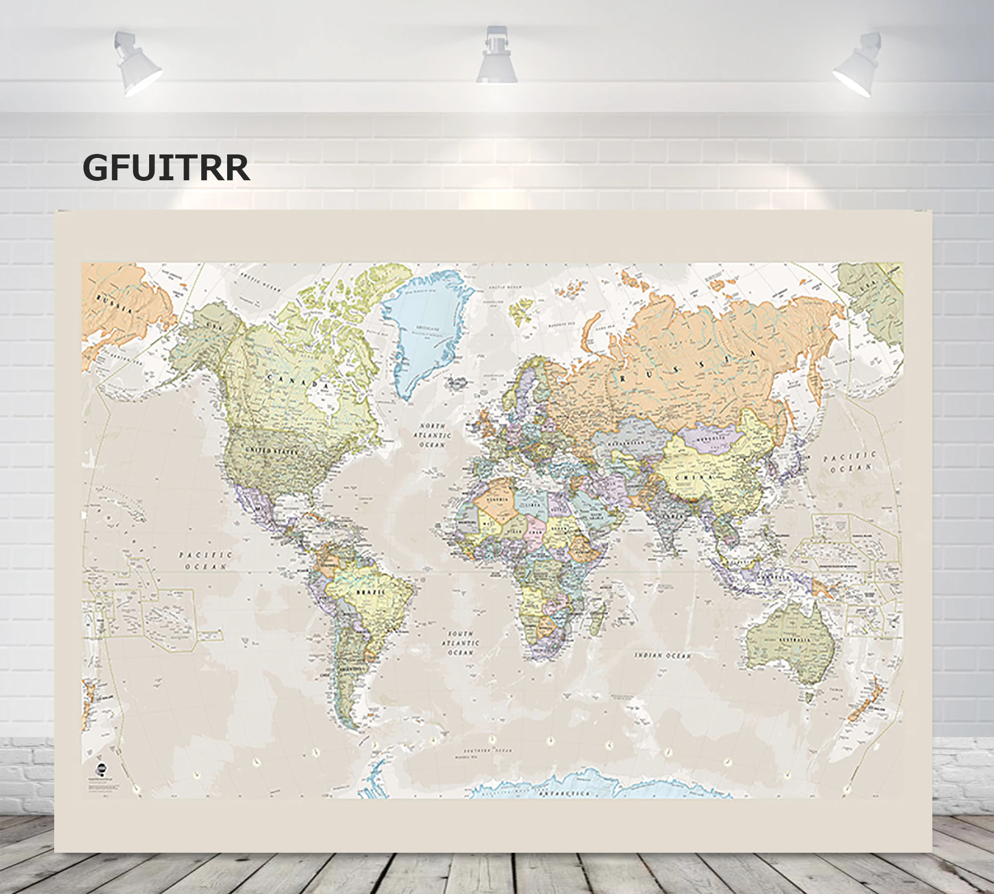 GFUITRR карта мира фотография Фон слоновая кость фото стенд Декор Бумага |