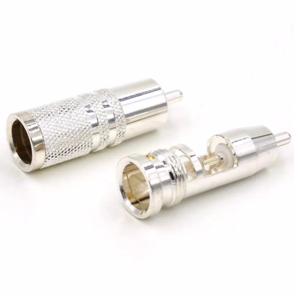 Hifi посеребренный штекер для карты SRCA RCA Штекерный соединительный кабель