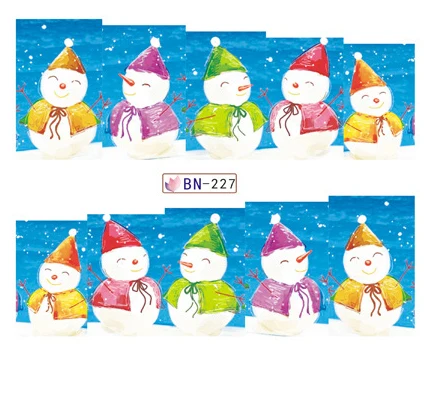Бургундия Наклейка s для ногтей, Водные Наклейки, Ослик, Рождественская елка, наклейка для ногтей, слайдер, художественное украшение, маникюр, фольга, клейкая пленка, Pegatinas - Цвет: Бургундия
