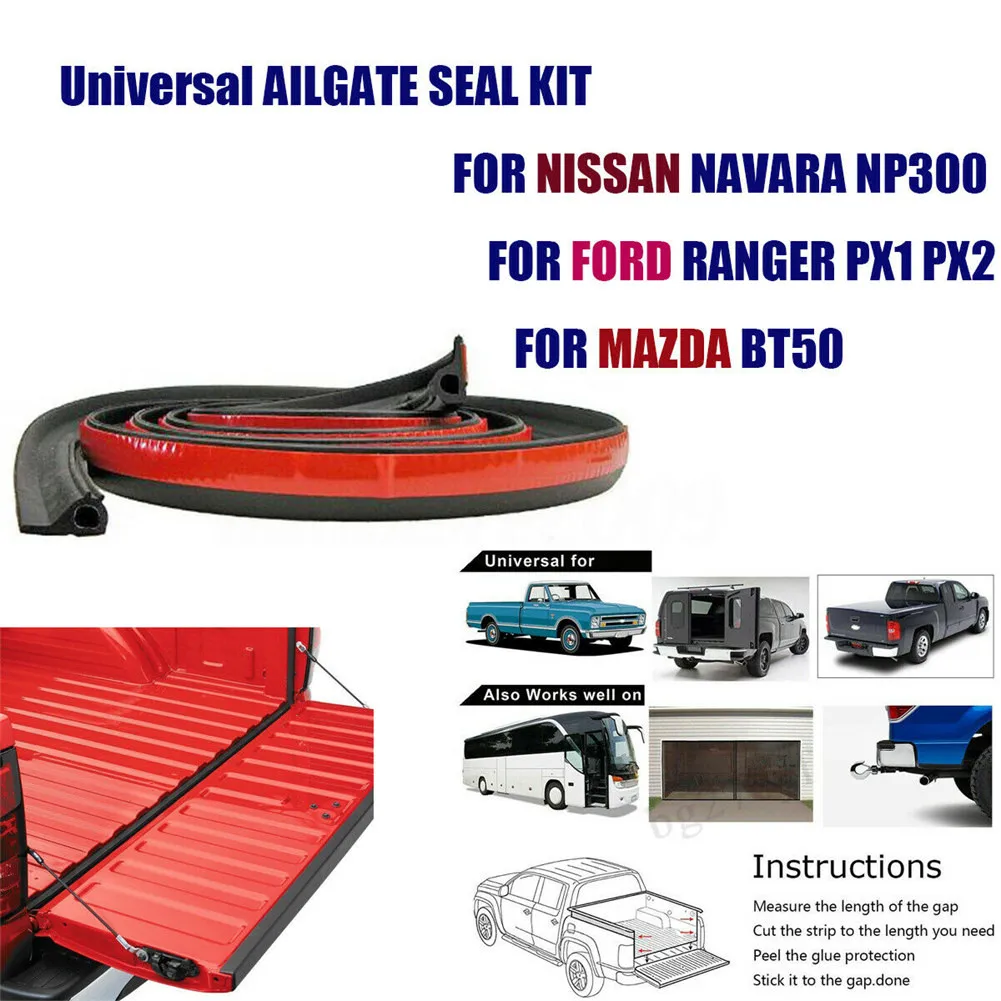 

1x Universal Car Tailgate Sealing Kit Rubber Sealing Strip Dual-adhesive Black FOR TOYOTA HILUX SR5 SR Car Interior Accessories
