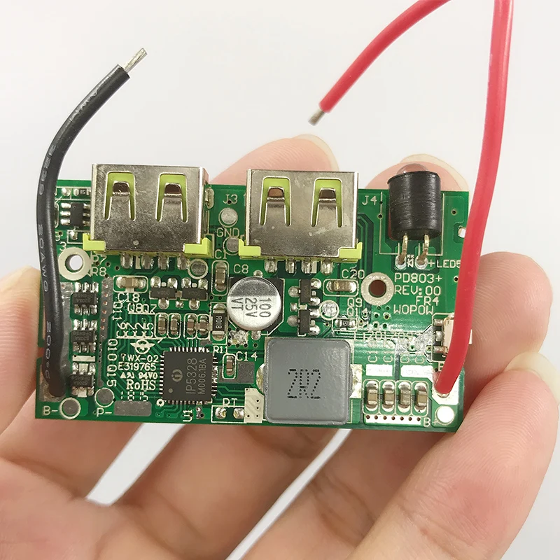 Плата быстрой зарядки 5 12 В 2 USB Type c QC 3 0 модуль для литий ионной литиевой батареи