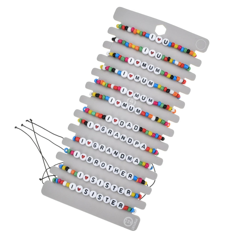 12 шт./лот бусины из семени буквы очаровательные плетеные браслеты для женщин и