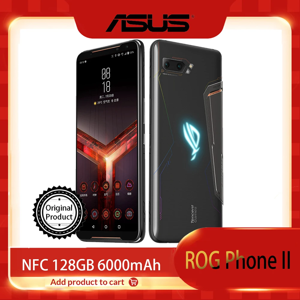 ASUS ROG Phone 2 ZS660KL NFC 8 ГБ ОЗУ 128 Гб ПЗУ Snapdragon 855 Plus 6000 мАч Android9.0 смартфон игровой телефон|