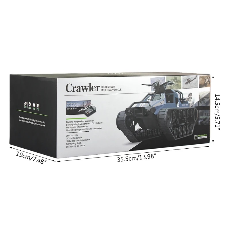 

1:12 Scale Tracked Vehicle Remote Control High Speed Drift Climbing Off-road Tank DIY Assembly RC Tank Kit Children Model Toy