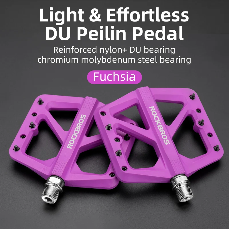 

ROCKBROS Bicycle Pedal Ultraligt Nylon Bike Lock Pedal 4 Colors Aluminum Alloy Widen MTB Pedals Bike Accessories