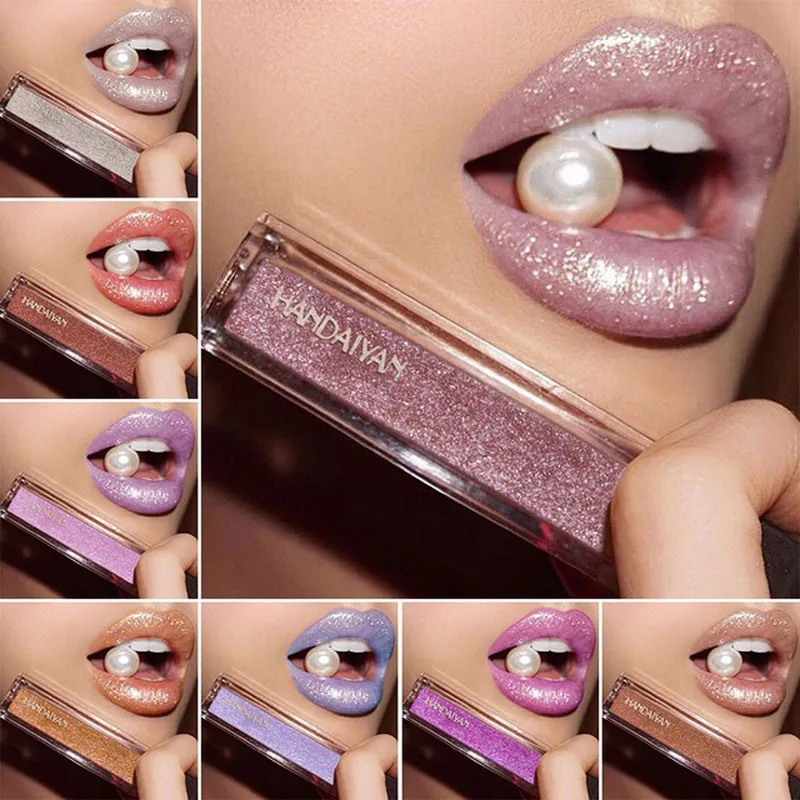 Nude Glitter Lip Gloss Lips Makeup Matte Liquid Lipstick Waterproof Cosmetics Shimmer Metallic Lipgloss Shine Glosses cosmetics |
