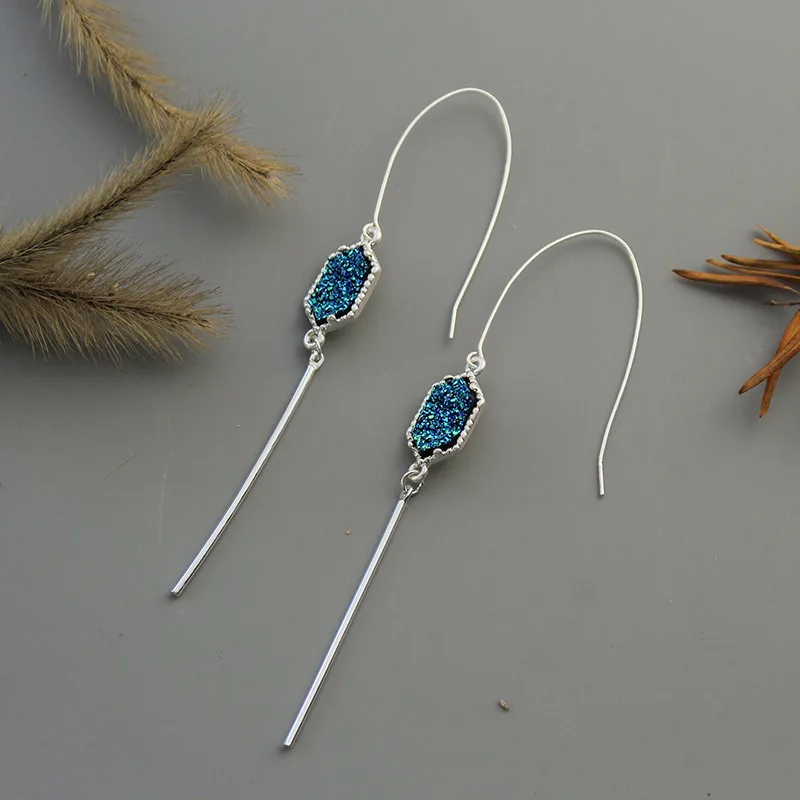 Серьги подвески с имитацией кристаллов 71|Серьги-подвески| |