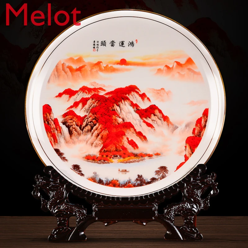 

Customized Opportunity Knocks Ceramic Plate Decoration Office Living Room Fortune Wine Cabinet Housewarming Opening-up Gifts