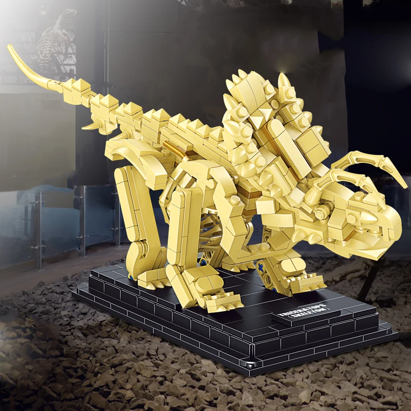 Конструктор Музея Карикатуры 3D Набор Игрушек DIY Образовательный для Детей Подарок - Скелет Динозавра Из Фоссилий.