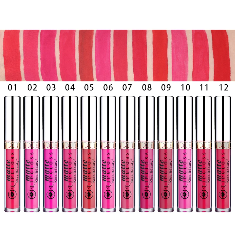 Матовый блеск для губ тинт водостойкая жидкая помада с антипригарным покрытием 24