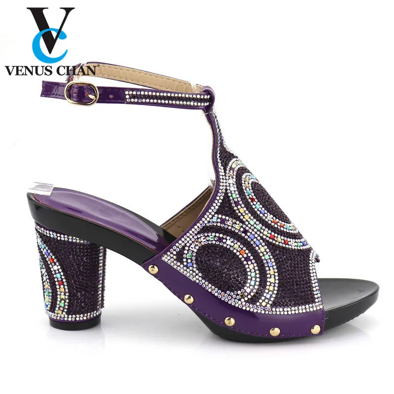 Новинка итальянские женские туфли фиолетового цвета для вечерние НКИ свадебные