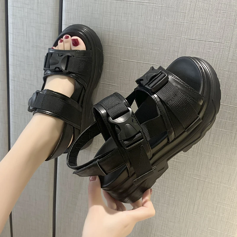 

8cm/3.1 inch Height Women's Fashion Shoes High Heels Height Wedge Sandals Thick Bottom