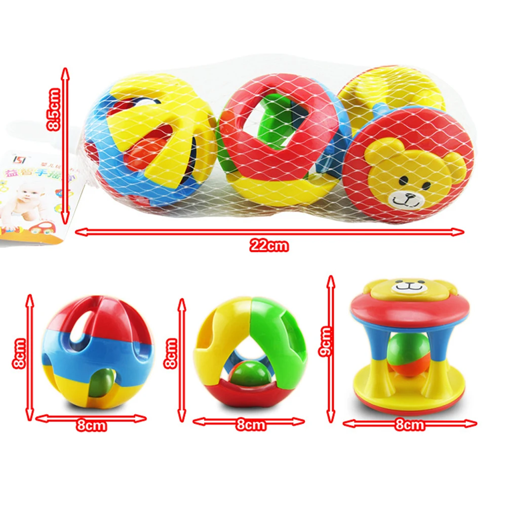 

3pcs/lot Baby Rattle Toys Cute Funny Loud Gym Jingle Ball Rattling Bell Bebe Crawling Balls Kids Children Development Toy