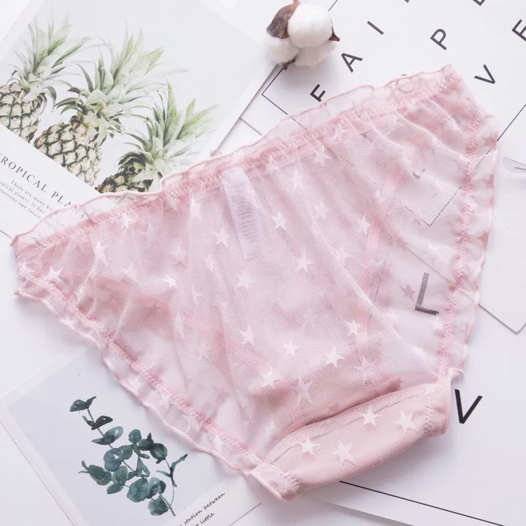

Sexy Lingerie Women's Lace Panties Sexy Transparent Brief Underwear Female Panties Low Waist Solid Women Underpant Pant