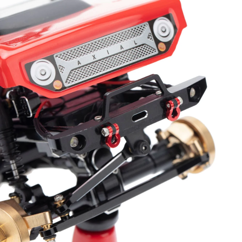 

Black Aluminum Front Bumper Set W/Shackles Compatible with Axial SCX24 90081