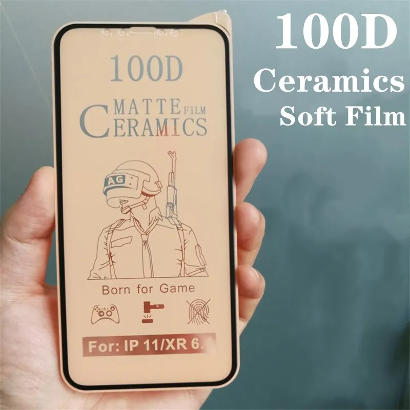 

100D Ceramics Soft Matte Protective Not Glass For iphone 12 Mini 11 pro XR X XS Max 8 7 6 6s Plus SE2 Full Glue Screen Protector