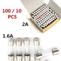 10pcs or 100pcsbox 520mm glass fuse not assortable kit 250v 2a 1 6a quick shot fast blow glass tube fuses