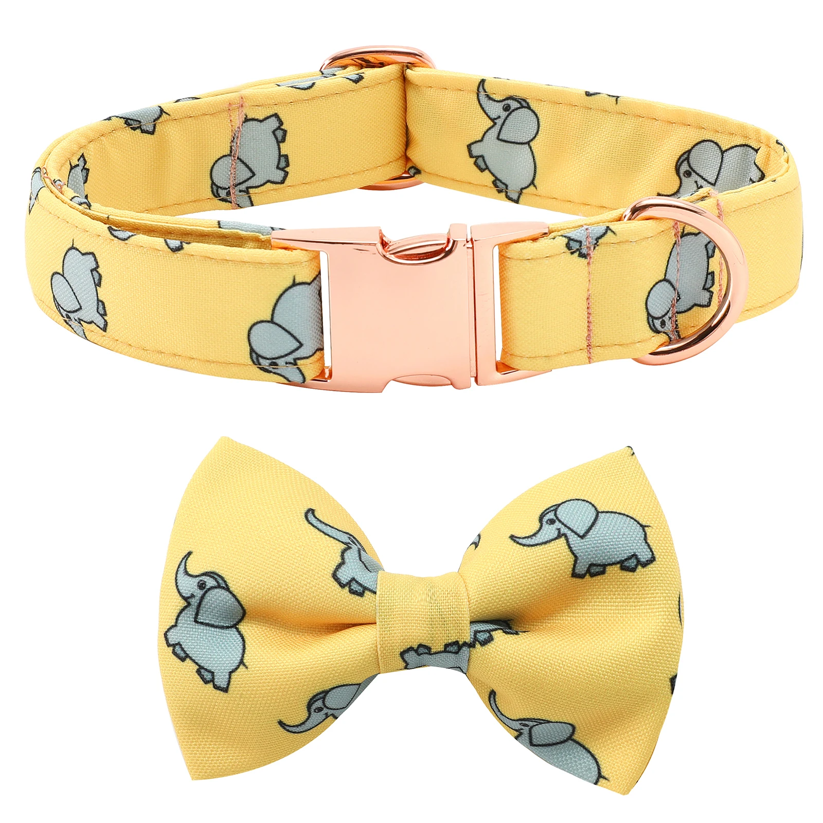 Personalized Dog Collar Bowknot Belt Set Medium Elephant Velvet Belt Size Dog Collar Customized Pet Dog ID