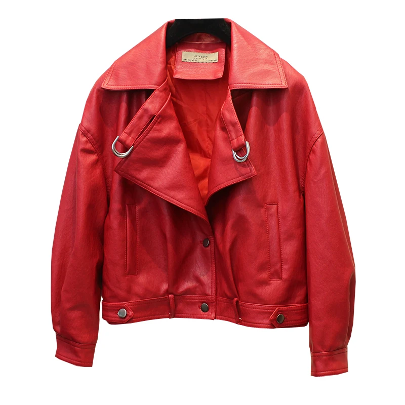 Fitaylor женская куртка из искусственной кожи с заклепками красная черная зеленая