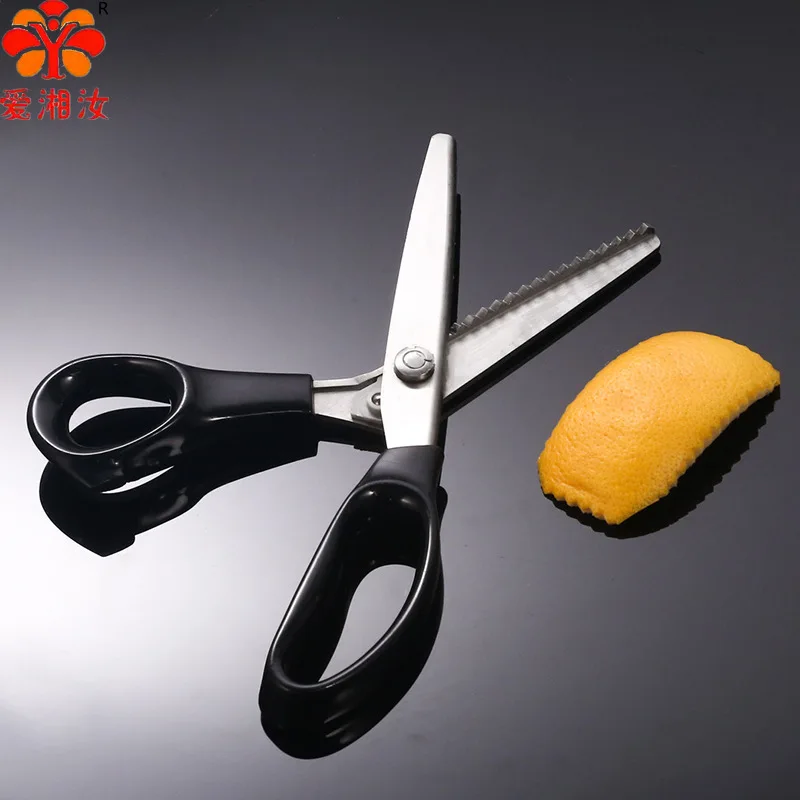 

Aixiangru Lace Stainless Steel Sawtooth Kitchen Scissors Cocktail Decoration Tools Cut into Orange/Llemon Zest Serrated Edges